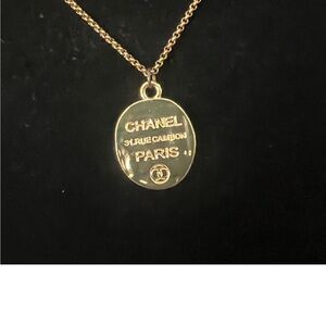 CHANEL Gold (repurposed) Oval Pendant Necklace
